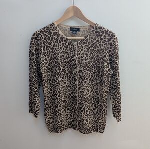 Cashmere Leopard Print Cardigan Evelyn